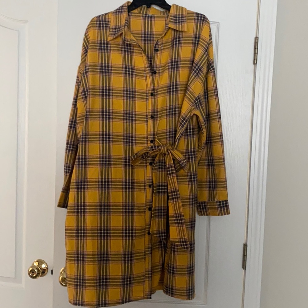 SHEIN flannel wrap dress.